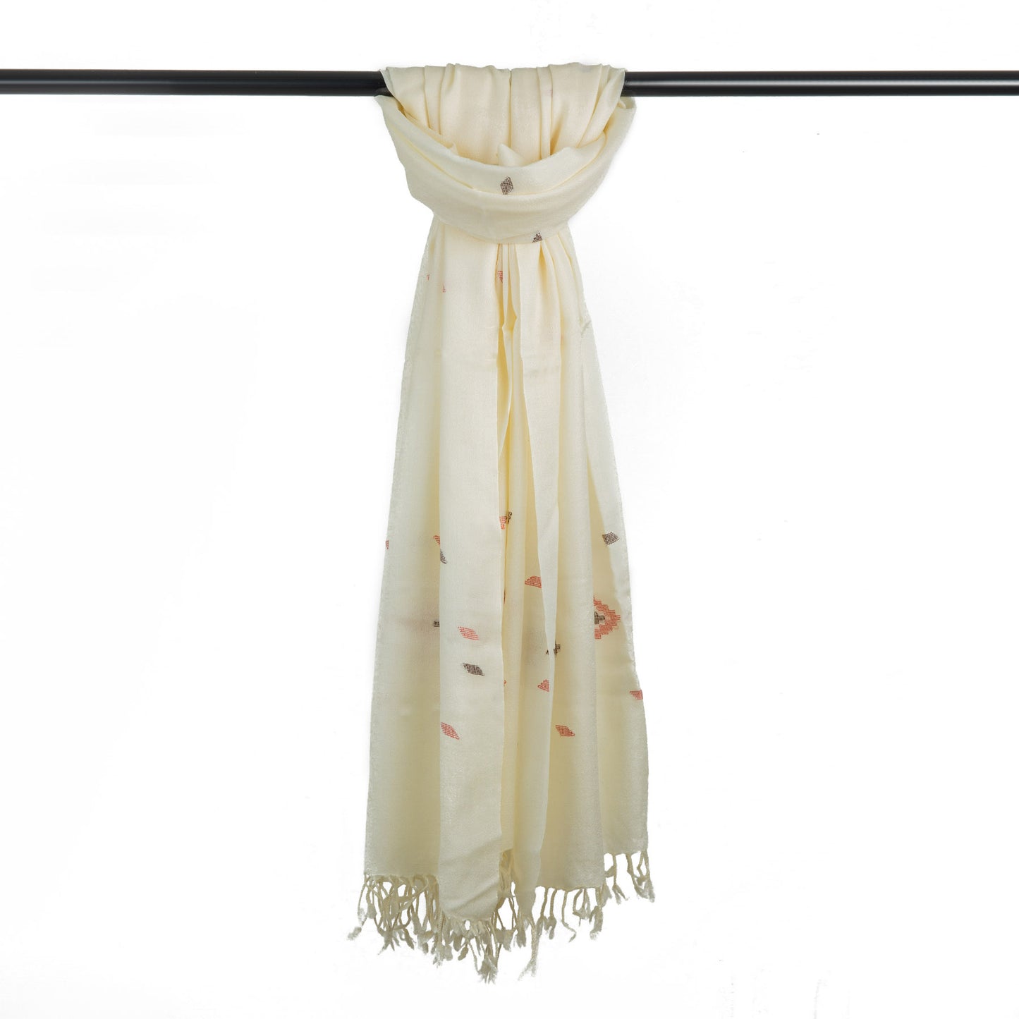 Vanilla White Hand made wool shawl