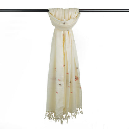 Vanilla White Hand made wool shawl
