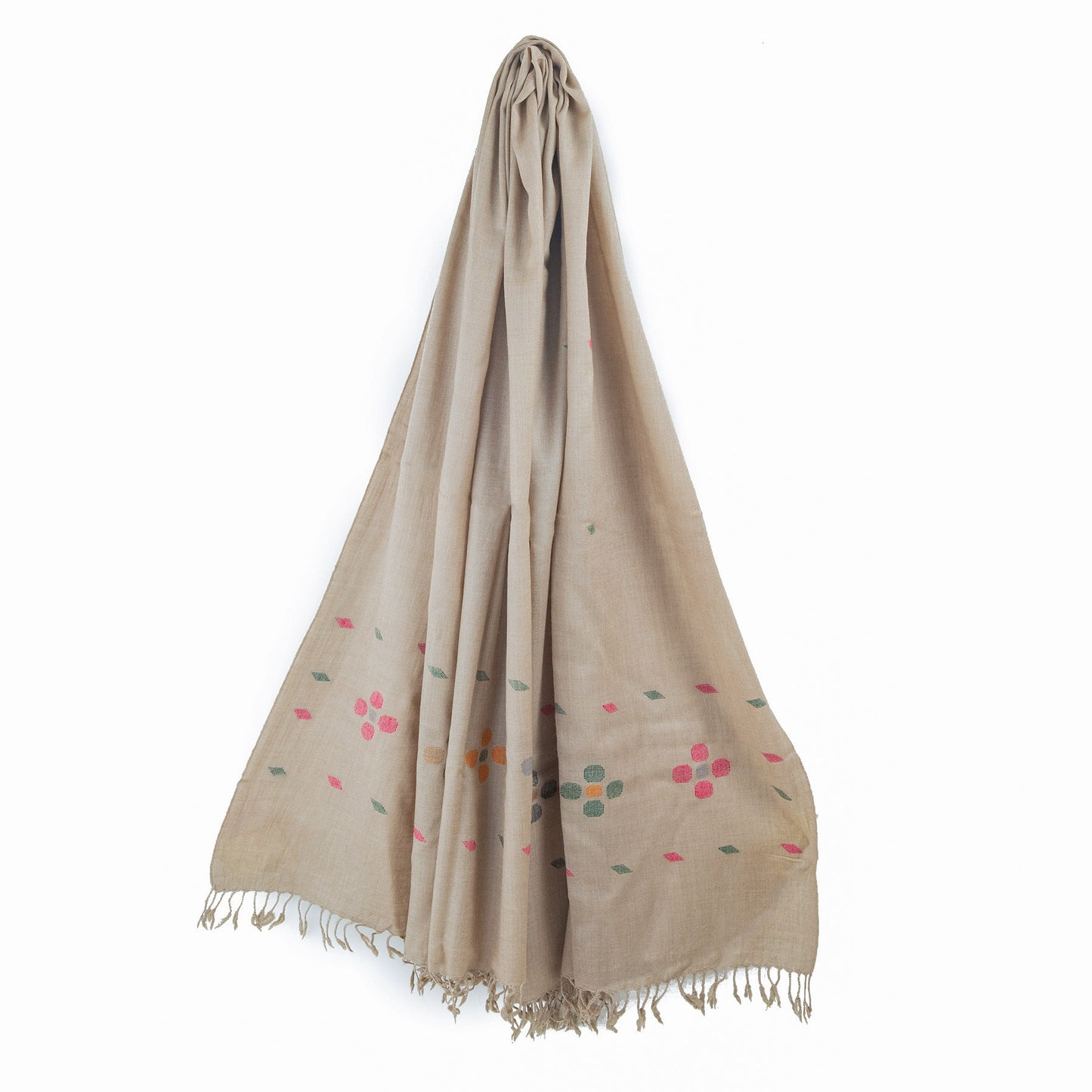 Sand Brown Hand made wool shawl