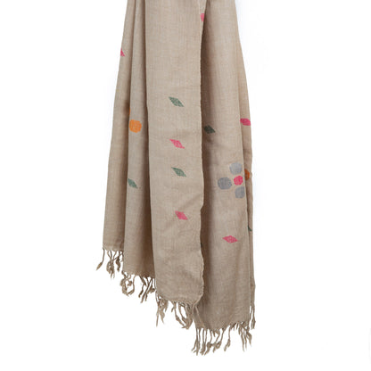 Sand Brown Hand made wool shawl