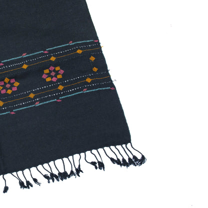 Black floral Hand made wool stoles
