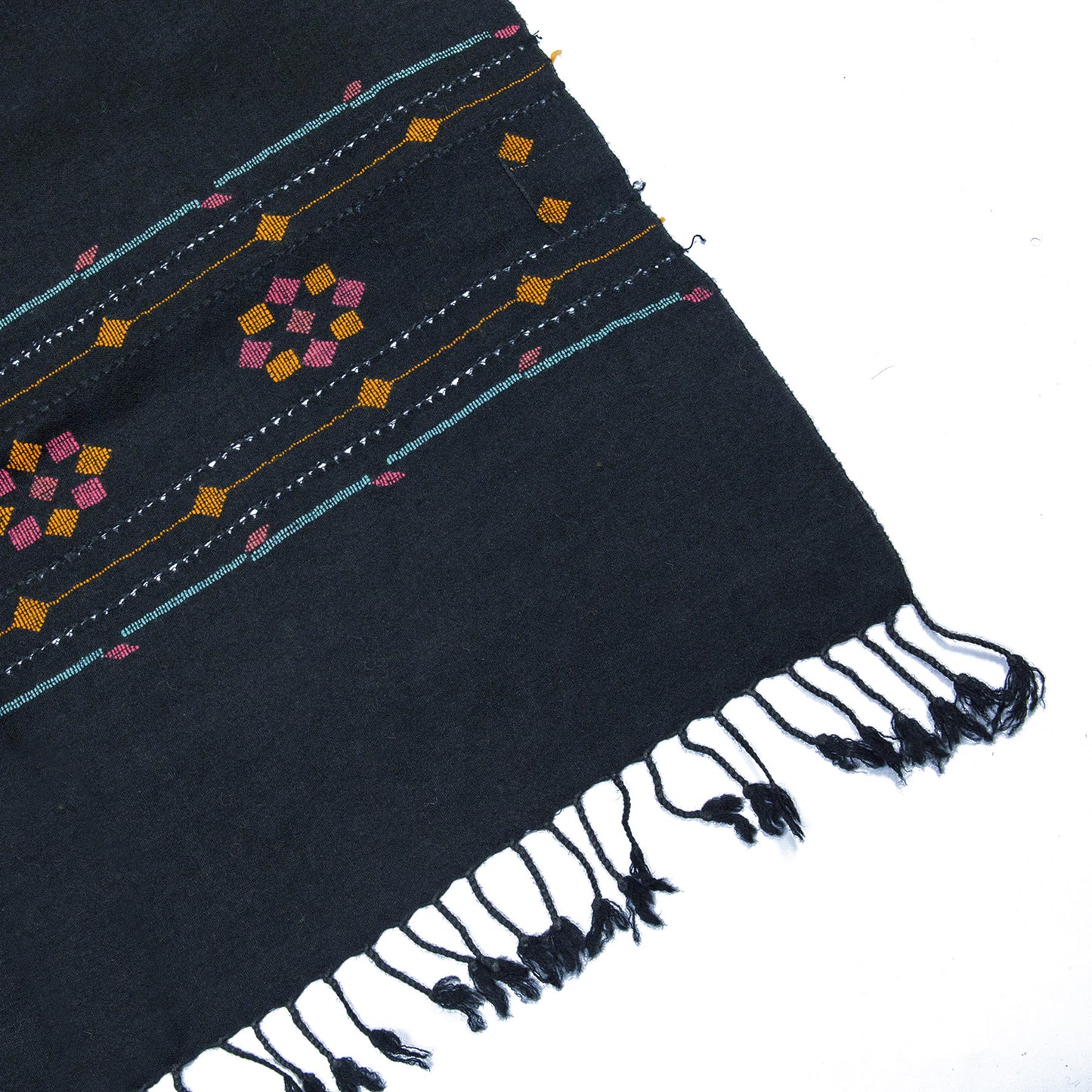 Black floral Hand made wool stawler