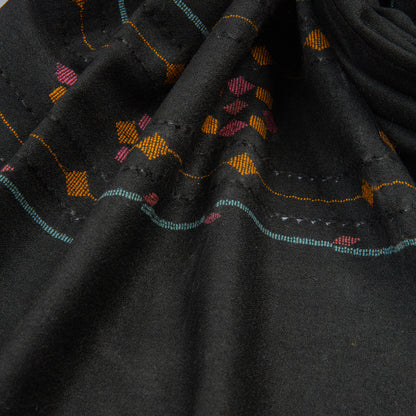 Black floral Hand made wool stoles