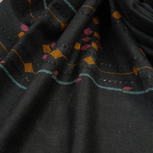 Black floral Hand made wool stawler